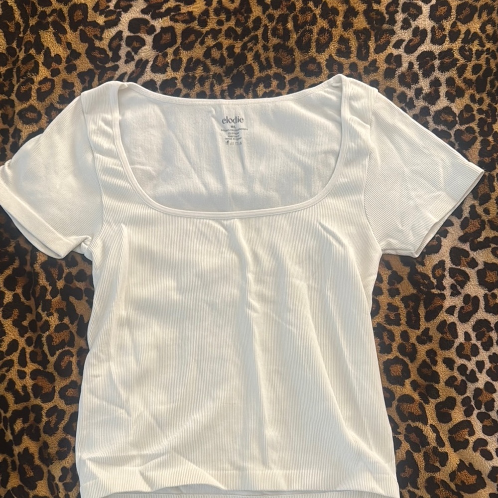 Elodie White Ribbed Women's Top